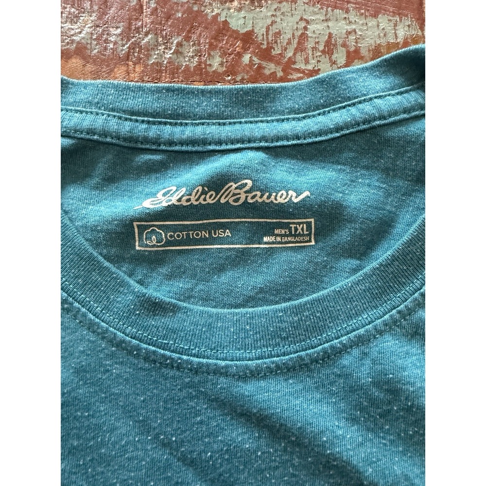 Men's Eddie Bauer To The Top Teal T Shirt Size XLT - Picture 4 of 6